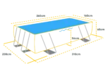 Intex Metal Frame Swimming Pool 260 x 160 x 65 cm - Image 3