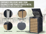 Wheelie Bin Storage Housing, Black - Image 8